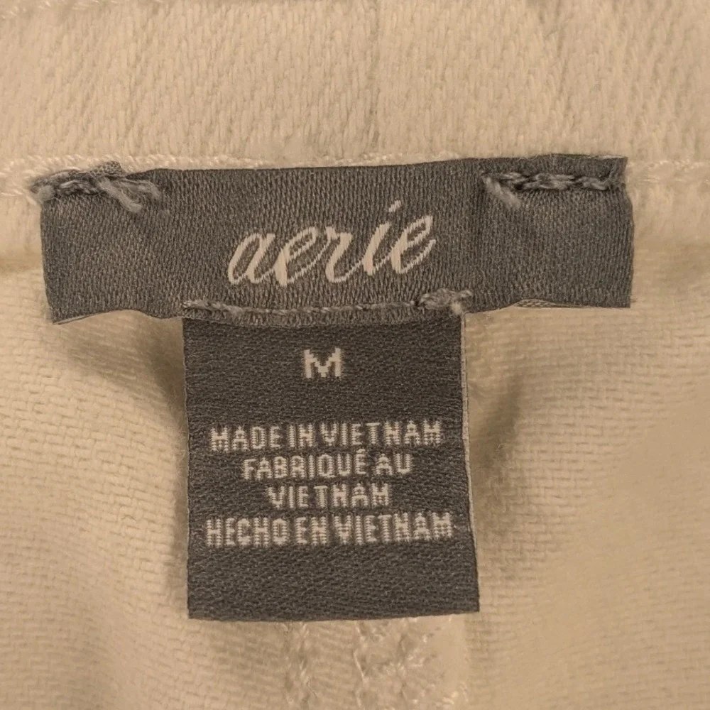 Aerie Womens Shorts Womens Med White Raw Hem Lace Drawstring Summer Lounge NWOT‎